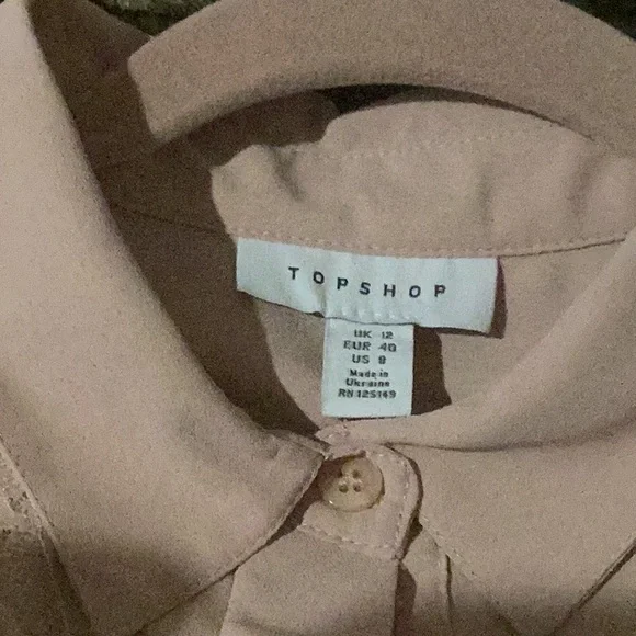 NWOT Topshop Blush Blouse w/ Chantilly Lace Front - Picture 8 of 9